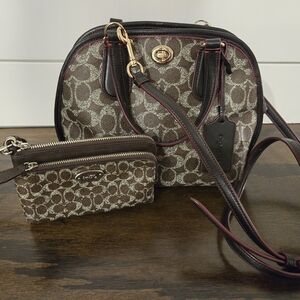 Coach Brown and Black Signature Women's Bag Set